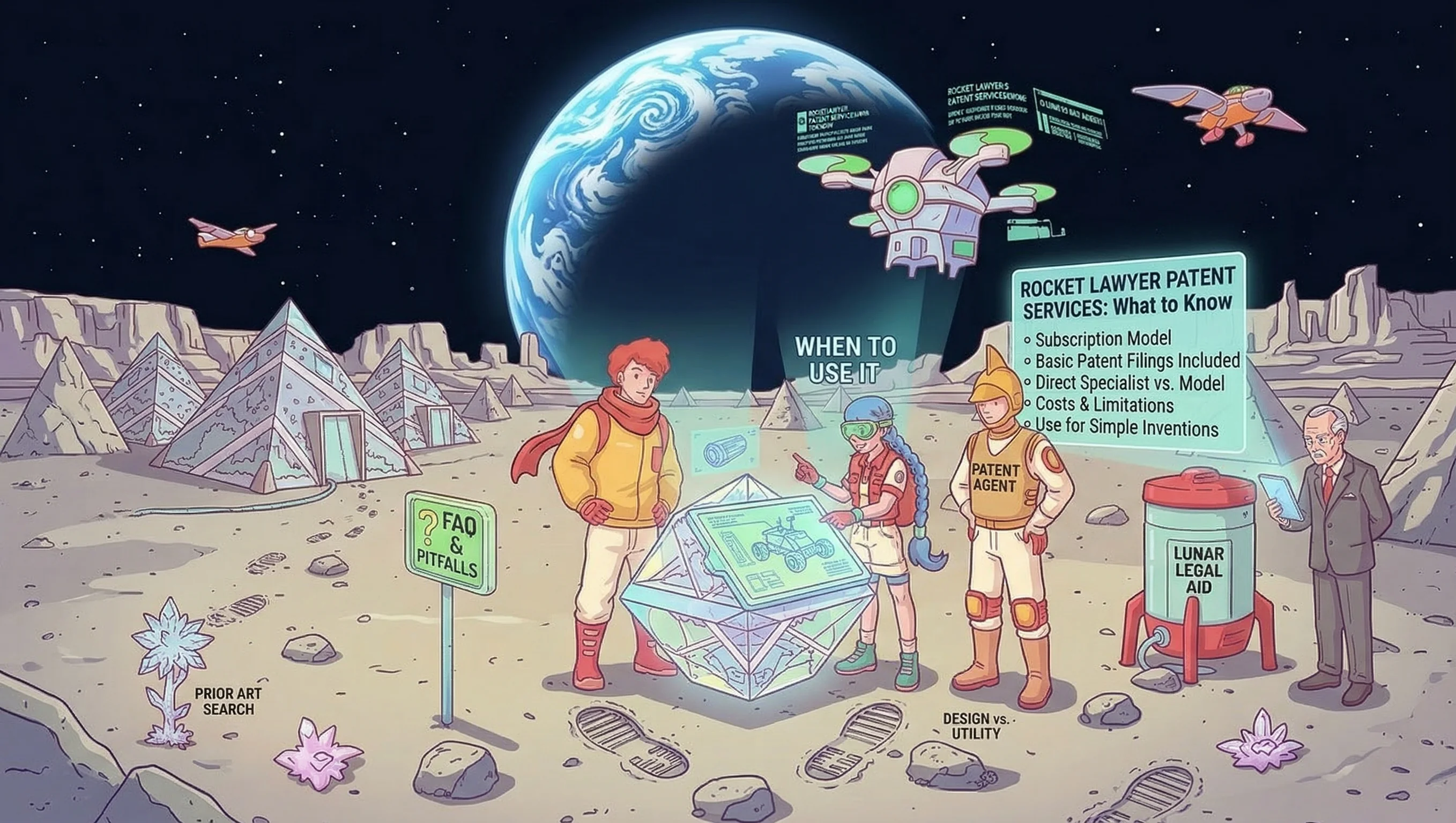 Illustration for Rocket Lawyer patent services review